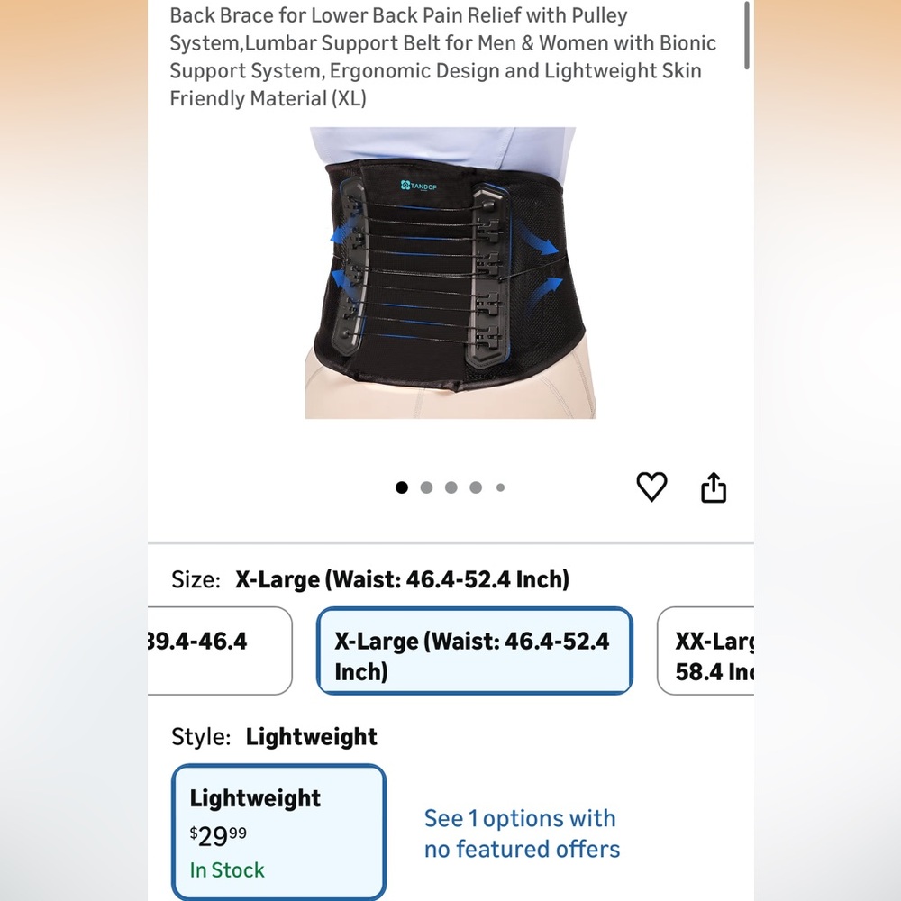 TANDCF Back Brace for lower back pain relief Lumbar Support Belt